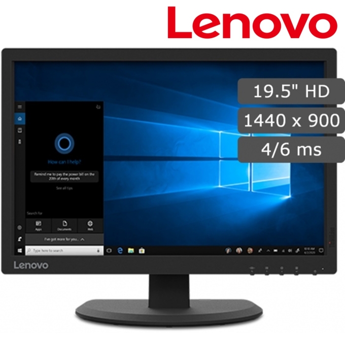Monitor Lenovo ThinkVision E2020, 19.5, WLED IPS, 1440x900, HDMI, VGA, 4/6 ms