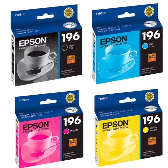 CARTUCHO DE TINTA EPSON T196420 Amarillo XP-101/201/204/211/214/401/411 -  WF-2512/2532 4ml (Capacidad Media)