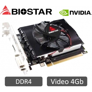 Tarjeta de Video NVIDIA BIOSTAR GT1030 4GB DDR4, 64bit, 1152Mhz, DVI+HDMI / BIOSTAR