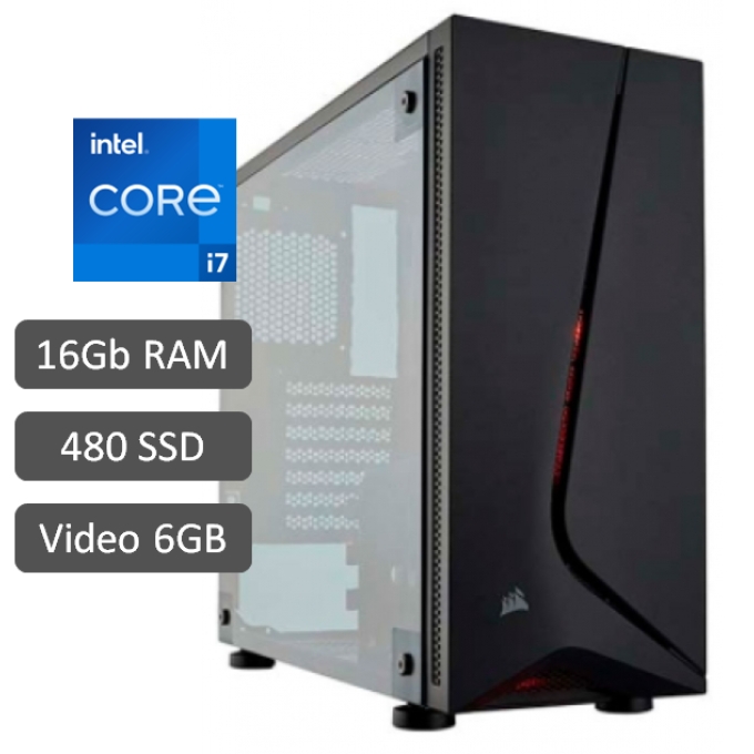 CPU Ensamblado INTEL I7-11700F - 16GB RAM - 480 SSD - VIDEO GTX 1660 6GB - W10 HOME - GAMER / INTEL