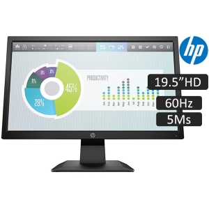 Monitor HP P204v, Pantalla 19.5 HD+1600x900 TN LED, 60Hz, 5Ms, HDMI, VGA, Pantalla Antirreflejo.