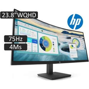 Monitor HP P34hc G4 Curvo, Pantalla 23.8 WQHD, VA USB-C HDMI, DP, USB-A, Color Negro UltraWide