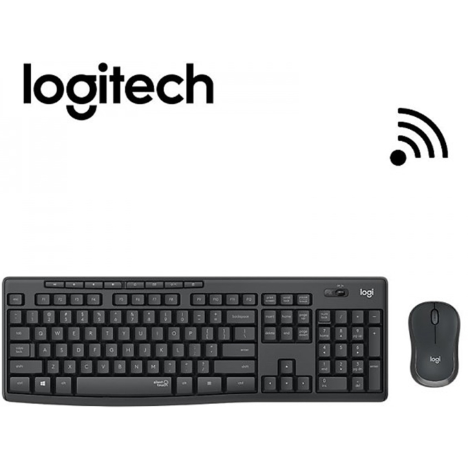 TECLADO LOGITECH + MOUSE MK295 WIRELESS USB BLACK (920-009792) / LOGITECH