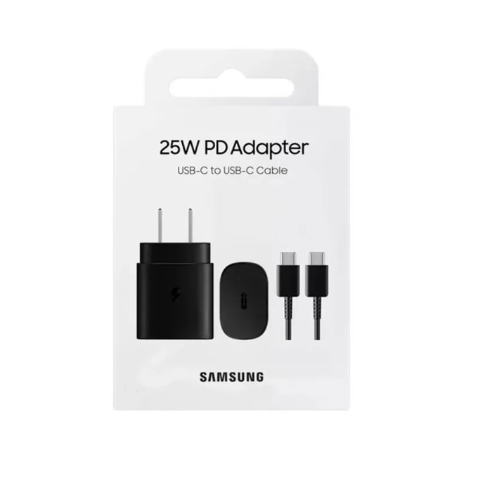 Cargador 25W Cubo Usb + Cable Tipo-C Negro Samsung / Samsung