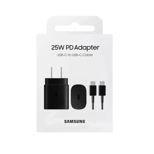 Cargador 25W Cubo Usb + Cable Tipo-C Negro Samsung