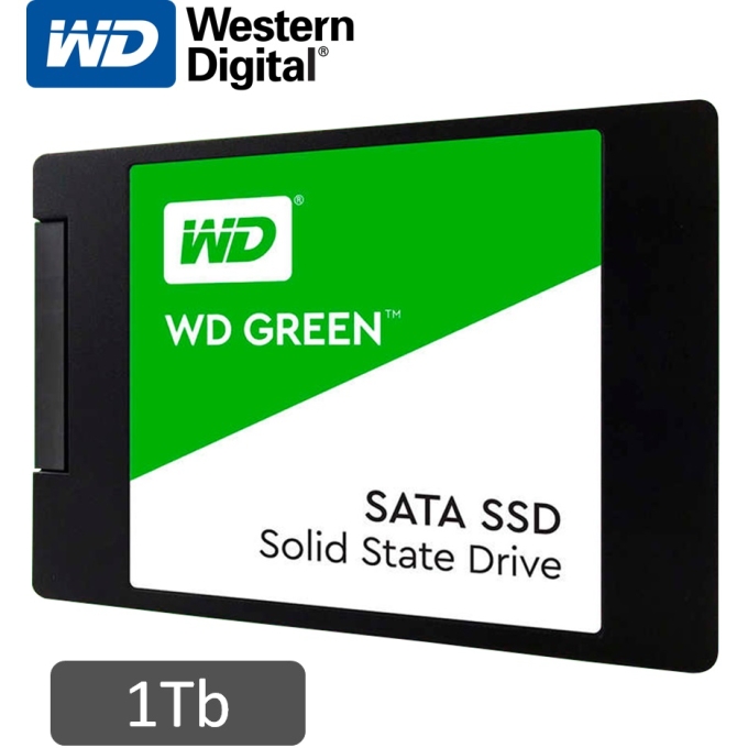 Disco Duro Solido SSD Western Digital Green, 1Tb - SATA 6Gb/s - 2.5pulgadas - WDS100T3G0A Interno / Western Digital