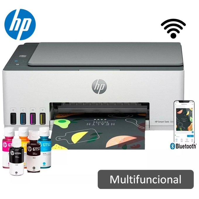 Impresora Multifuncional HP Smart Tank 580 Sistema Tinta continua Wifi / HP