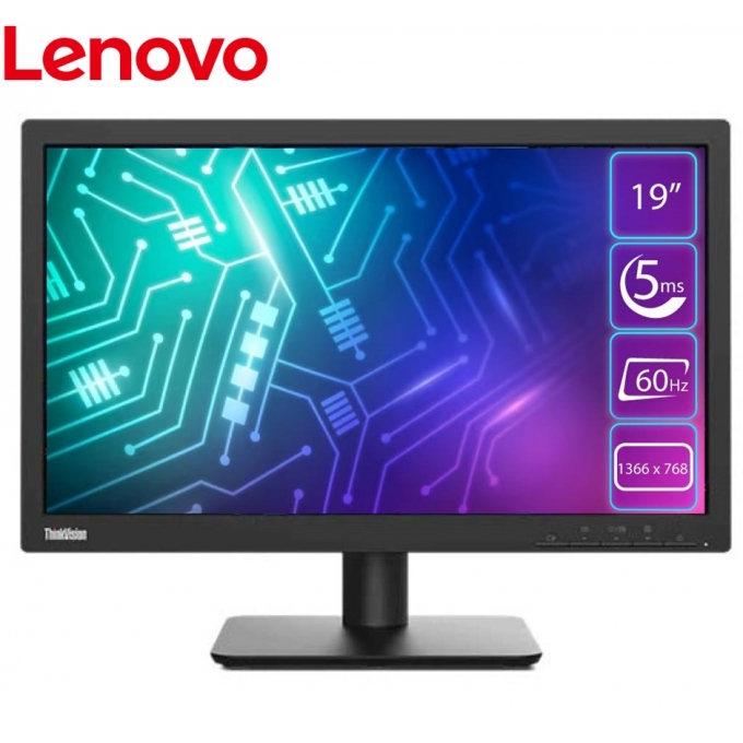 Monitor Lenovo ThinkVision E20-30, 19.5pulgadas 1600x900 TN, HDMI, VGA, Color Raven Black / LENOVO
