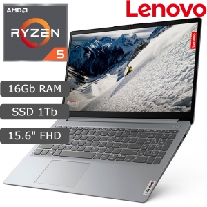 Laptop Lenovo IdeaPad 1 15ALC7, AMD Ryzen 7 5700U 1.8/4.3GHz, Memoria RAM 16Gb DDR4-3200, Disco Solido 1Tb SSD M.2 2242, Pantalla 15.6 FHD, Windows 11 Home