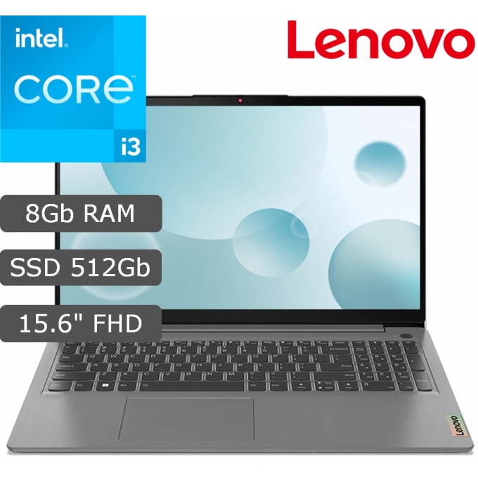 Laptop Lenovo IdeaPad 3 15IAU7, Intel i3-1215U 1.2/4.4GHz, Memoria 8Gb DDR4, Disco Solido 512Gb SSD M.2, Pantalla 15.6pulgadas FHD / Lenovo