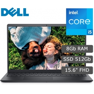 Laptop Dell Inspiron 3520, Core i5-1235U 4.40GHz, Memoria RAM 8Gb DDR4, Disco Solido 512Gb SSD M.2 PCIe NVMe, Pantalla 15.6 FHD IPS, Sin Sistema Operativo