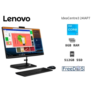 All-in-One AIO Lenovo IdeaCentre3 24IAP7 Core i3-1215U 1.2/4.4GHz, Memoria RAM 8Gb, Disco Solido 512Gb SSD M.2, Pantalla 23.8pulgadas FHD IPS / Lenovo