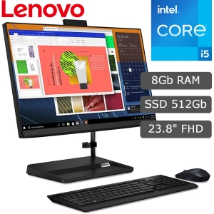 All-in-One Lenovo IdeaCentre3 24IAP7 Core i5-12450H 2.0/4.4GHz, Memoriar RAM 8Gb DDR4, Disco Solido 512Gb SSD M.2, Pantalla 23.8 FHD IPS