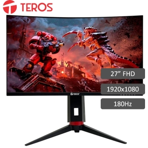 Monitor Teros TE-2766G, 27, VA, Curvo, 180Hz, 1920x1080 FHD, HDMI / DP / FREESYNC /VESA Gamer