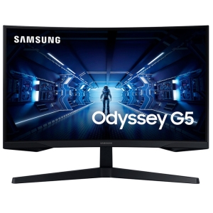 Monitor Samsung Odyssey G5 27 QHD (2560x1440), 1 x HDMI 2.0, 1 x DP 1.2, 1 x Audifono Curvo Gamer