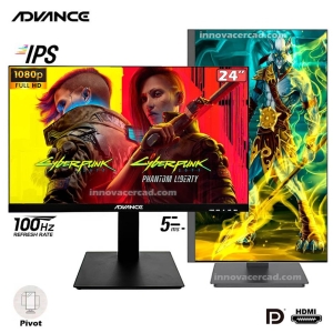 Monitor Advance Pivot ADV-2450S, 23.8 IPS, 1920x1080, Full HD, HDMI, DP, SPEAKER Gamer
