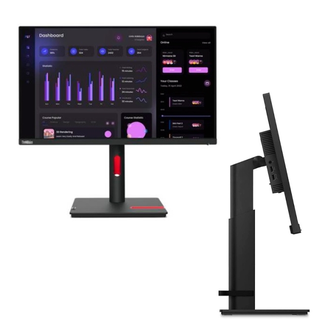 Monitor Lenovo ThinkVision T24i-30, 23.8pulgadas WLED IPS, 1 x HDMI, 1 x Displayport, 1 x VGA / Lenovo