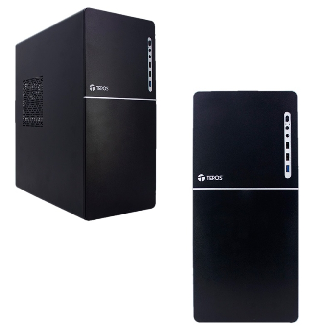 Case TEROS TE-1038S, Factor de forma ATX, 250 W, USB 3.0 / 2.0, audio, negro. / Teros