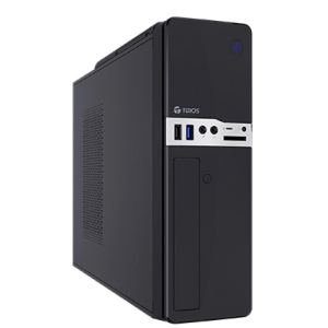 Case TEROS TE-1032S, Slim, 250 W, USB 3.0 / USB 2.0, audio HD, DVD, negro