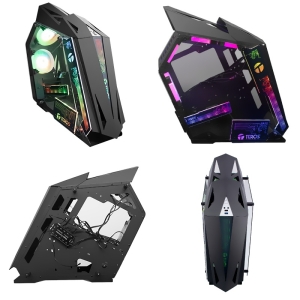 Case gamer TEROS TE-1314G, Mid Tower, USB 3.0 / USB 2.0, audio, ventilador ARGB, negro / Teros