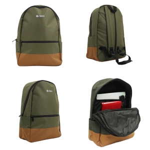 Mochila TEROS TE-ACS9021MG, poliester, soporta NBs de hasta 15.6, verde militar + marron