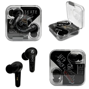 Audifonos TEROS TE-8072N, Bluetooth, TWS, negro