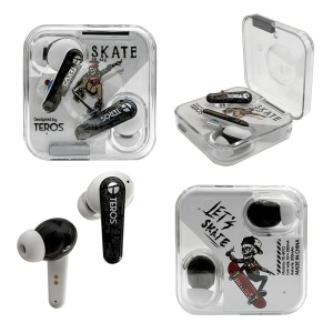 Audifonos TEROS TE-8072W, Bluetooth, TWS, blanco
