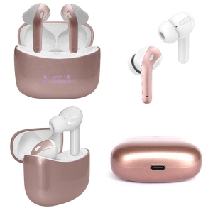 Audifonos TEROS TE-8074GR, Bluetooth, TWS, Rosa/Dorado