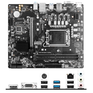 Placa Madre Mainboard Motherboard MSI PRO PRO B760M-E DDR4, Chipset Intel B760, LGA1700, HDMI, VGA, mATX.