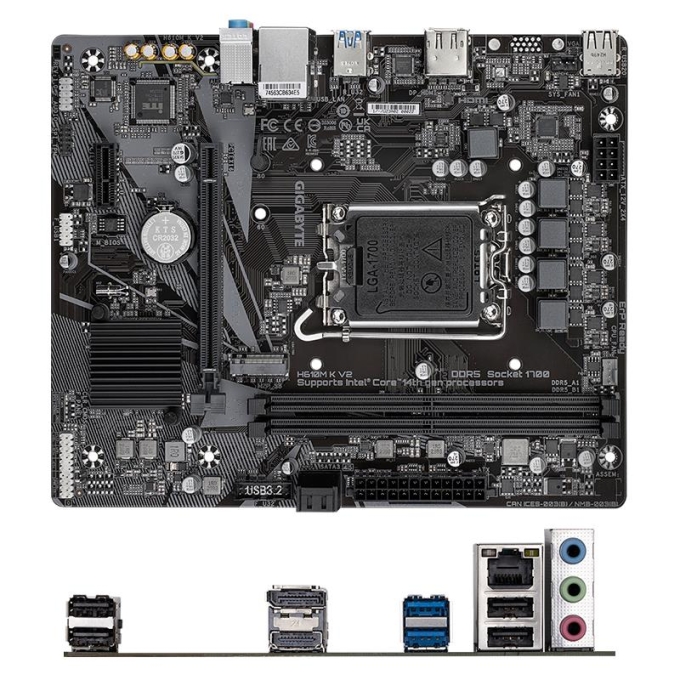 Placa Madre Mainboard Motherboard Gigabyte H610M K V2, Chipset Intel H610, LGA1700, Micro ATX / Gigabyte