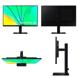 Monitor plano SAMSUNG ViewFinity S6, 24pulgadas QHD IPS, HDMI, Display Port, PIVOT, negro / Samsung