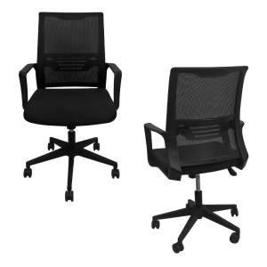 Silla giratoria de oficina TEROS TE-8127N, material Nylon, base de plastica