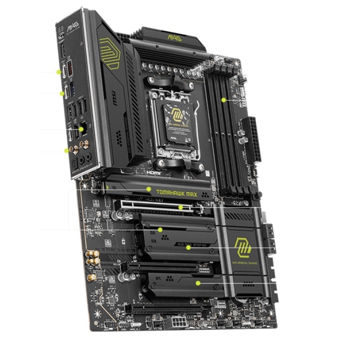 Placa Madre Mainboard Motherboard MSI MAG B850 TOMAHAWK MAX WIFI, Chipset AMD B850, Socket AMD AM5, ATX / MSI
