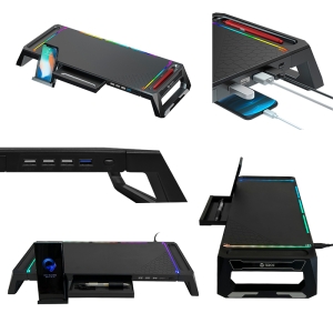 Soporte para monitor RGB multiproposito TEROS TE-7131N, 4 puertos USB