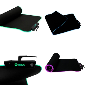 MOUSE PAD GAMER TE3013 BK Alfombrilla de raton gamer TEROS TE-3013G, RGB, USB a tipo C, negra