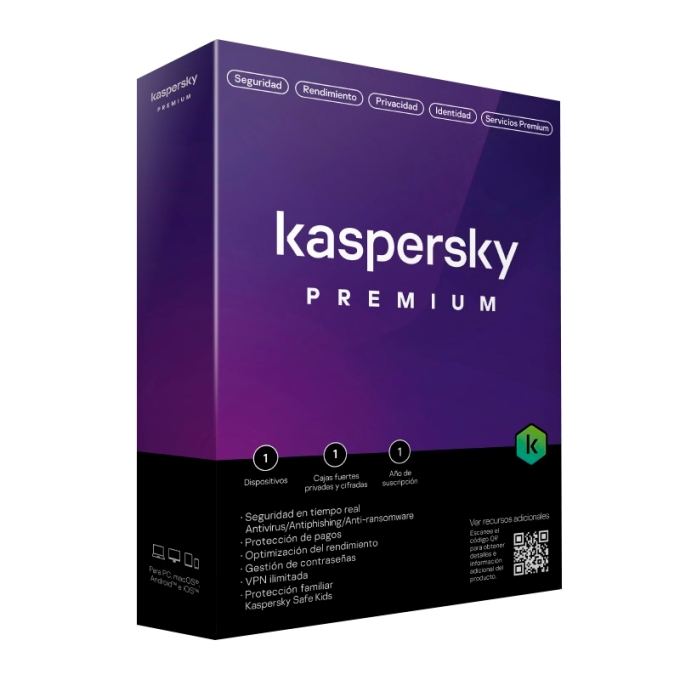 Antivirus Kaspersky Premium Edition, para 1 dispositivo, Licencia de 1 año / Kaspersky