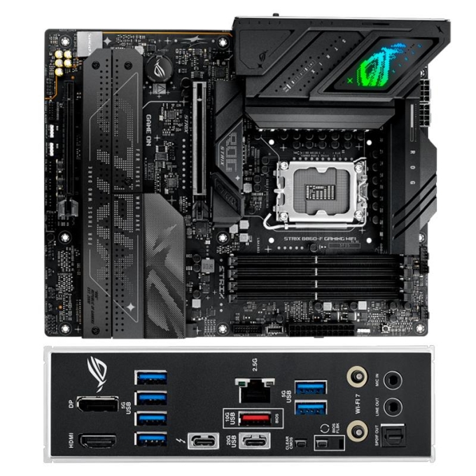 Placa Madre Mainboard Motherboard ASUS ROG STRIX B860-F GAMING WIFI, Chipset Intel B860, LGA 1851, HDMI, DP, ATX / Asus