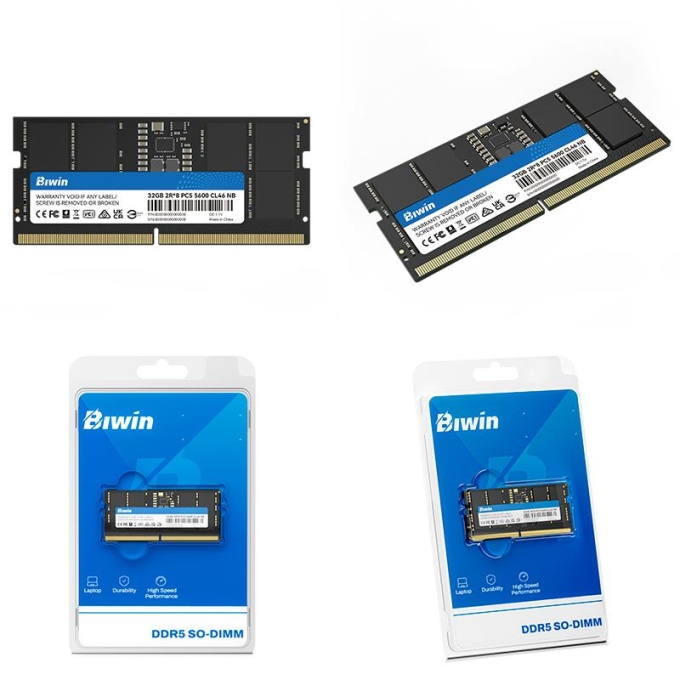 Memoria Biwin SODIMM, 32GB DDR5-5600, 2R*8, CL46, 1.10V, 262 Pin / Biwin