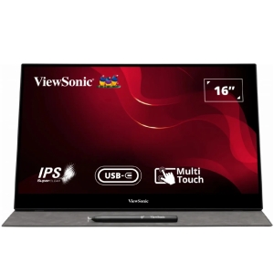 Monitor ViewSonic 15.6 portatil, led, pantalla tactil 1920x1080 Full HD (1080p), 250 cd/m², 800:1, 14ms, HDMI, 2xUSB-C, altavoces TD1655