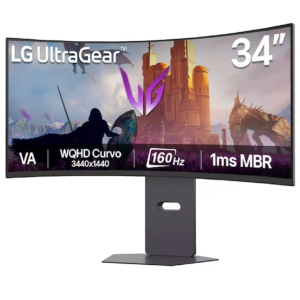 Monitor gaming LCD LG UltraGear 34G600A-B 34 WQHD 3440x1440 1ms 160Hz curvo, FreeSync Premium, Altavoces, Giratoria, Gamer Ultrawide