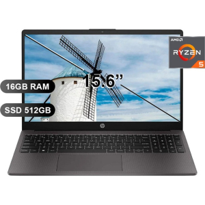Laptop HP 255R G10, AMD Ryzen5-7520U, Memoria RAM 16Gb, Disco Solido 512Gb SSD, Pantalla 15.6 HD CZ1P1LT