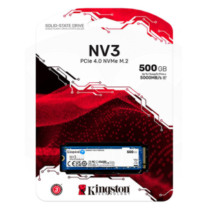Disco duro solido Kingston NV3 - M.2 2280 Interno - 500GB - PCI Express NVMe (PCI Express NVMe 4.0 x4) - Computadora de escritorio, Portatil Dispositivo compatible - 160TB TBW