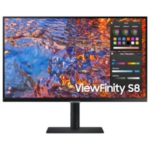 Monitor Samsung ViewFinity S8 LS27B804P , 27 4K UHD, IPS, 60Hz, 5ms, VESA HDR400, KVM, Ajuste de Altura, Pivot, Hub USB, USB-C 90W, RJ-45, HDMI, DisplayPort, LS27B804PXNXZA