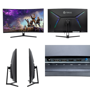 Monitor curvo gaming TEROS TE-3218G, 31.5 QHD VA, 180Hz, 1ms, HDMI, DP, Audio out