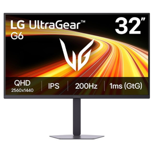 Monitor LG UltraGear G6 32G620B-B 32 QHD 2560x1440, IPS, 200Hz, HDMI x2, DisplayPort, Audio 3.5mm, gamer