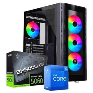 CPU Ensamblado, Intel i7-12700F 4.9GHz, Memoria RAM 16Gb DDR5, Disco Solido 1Tb PCIe Gen4 M.2, Video Nvidia GeForce RTX 5060 8Gb, fuente 650W 80+ Bronce, gamer