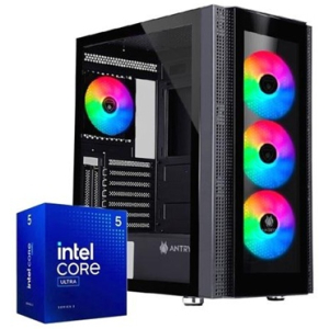 CPU Ensamblado, Intel Ultra5 225 4.9GHz, Memoria RAM 16Gb DDR5, Disco Solido 500Gb SSD NV3 PCIe Gen4 M.2, Fuente de 550W 80Plus Bronce