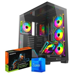 CPU Ensamblado, Intel i7-12700F 4.9GHz, Memoria RAM 16Gb DDR5 6000MHz, Disco Solido 1Tb SSD PCIe Gen4, Video Nvidia GeForce RTX 5060 Ti 8Gb, fuente 650W 80Plus Bronce, gamer