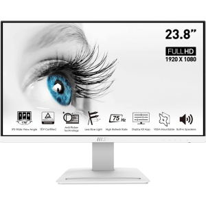 Monitor MSI Pro , 23.8 Full HD Plano, IPS, 75Hz, 5ms, Anti-Flicker, Base Ergonomica, HDMI, DisplayPort, PRO MP243W