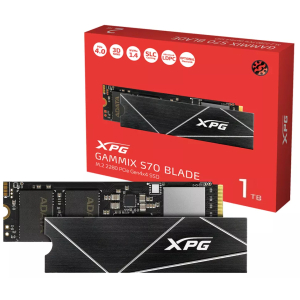 Disco Duro Solido SSD ADATA XPG GAMMIX S70 BLADE 1TB M.2 2280 NVMe PCIe Gen4 x4, Lectura hasta 7400 MB/s, Disipador de Aluminio, AGAMMIXS70B-1T-CS